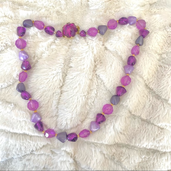 West Germany Vintage Purple Necklace - Picture 6 of 14